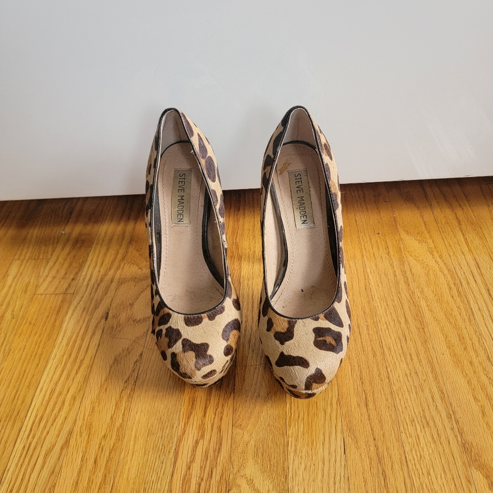 Steve Madden Leopard Print Platform Stilletto Sz 6